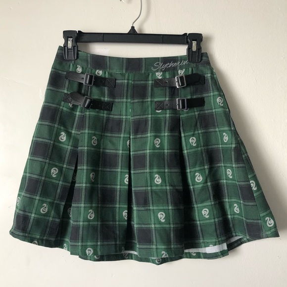 Hot Topic Harry Potter Sold Out Slytherine Gingham Skirt - Picture 2 of 6